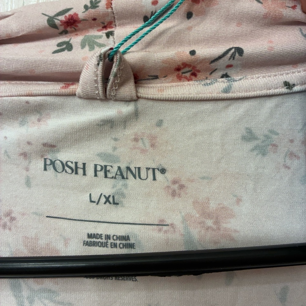 NWT Posh Peanut Women's Bamboo Maternity Robe with Pockets London (Floral) L/XL - Picture 7 of 7